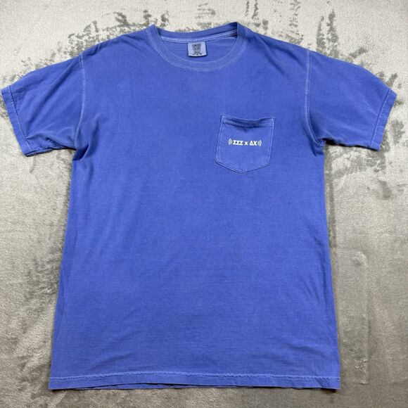 Comfort Colors Shirt Men’s Medium Blue Greek Song 2020 Crew Short Sleeve Regular - Picture 1 of 7